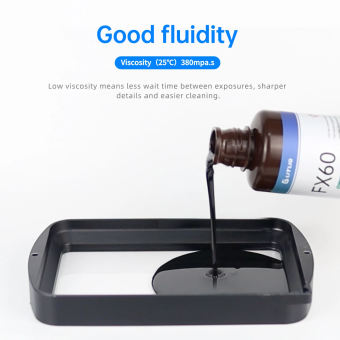 Фотополимерная смола LITLIQ FX60 Flex TPU гибкая, черная (0.5 кг)