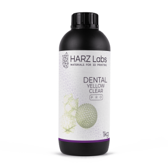 Фотополимерная смола HARZ Labs Dental Yellow Clear Pro, желтый прозрачный (1 кг) Фотополимерная смола HARZ Labs Dental Yellow Clear Pro, желтый прозрачный (1 кг)