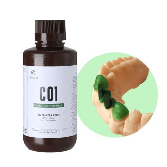 Фотополимерная смола Resione C01 Dental Castable выжигаемая, зеленая прозрачная (0,5 кг) Фотополимерная смола Resione C01 Dental Castable выжигаемая, зеленая прозрачная (0,5 кг)